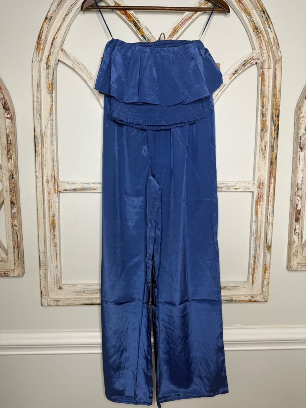 NWT Needii Women’s Royal Blue Strapless 100% Tencel Set- Sz Small